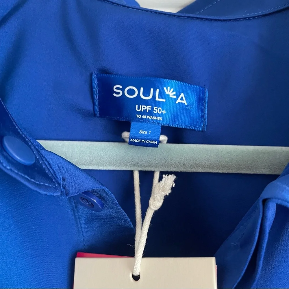 Soul-a Shirt-001 Bold Blue Casual Button Down‎ SPF